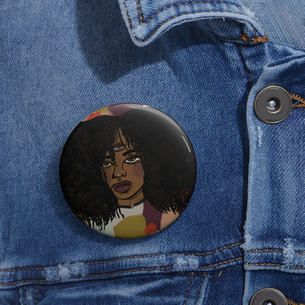 third eye girl pin back button