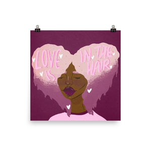 Open image in slideshow, love is in the hair art print
